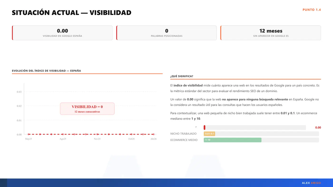 Slide de an&aacute;lisis de visibilidad org&aacute;nica